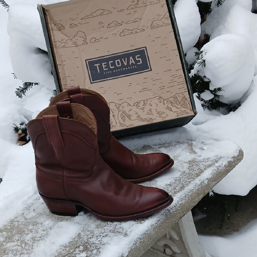 Tecovas The PENNY Brown Leather Cowboy Boots Sz 9.5